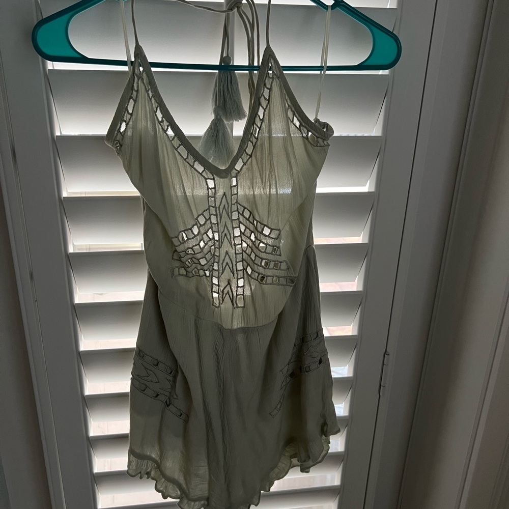 Elegant sage green Jumpsuit with Intricate Detailing
